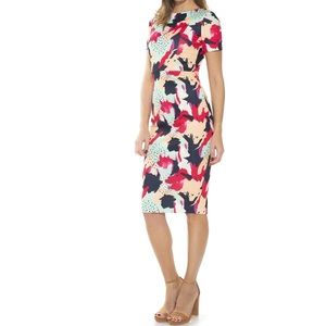 NWT Alexia Admor Scuba MIDI Dress- Abstract Multi- Size Medium